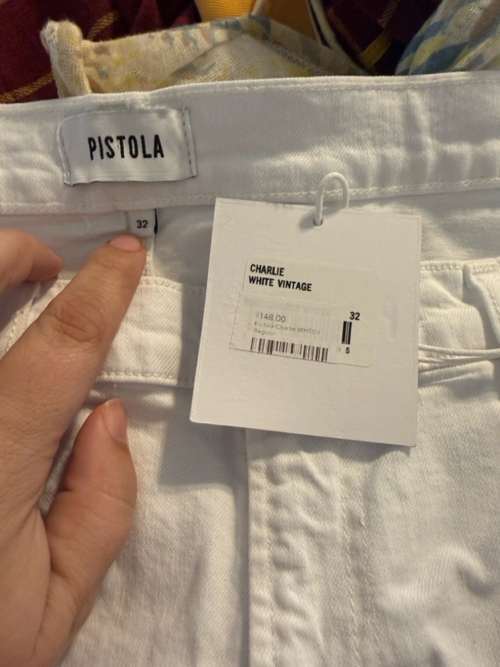 NWT PISTOLA Charlie High Rise Classic Straight raw hem distressed denim jeans 32 - Picture 4 of 8